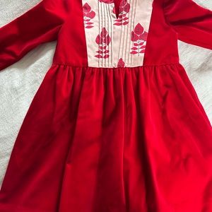 Petit Peony girls Holiday dress - red velvet
